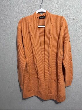 Merokeety cable knit open front cardigan size 2x